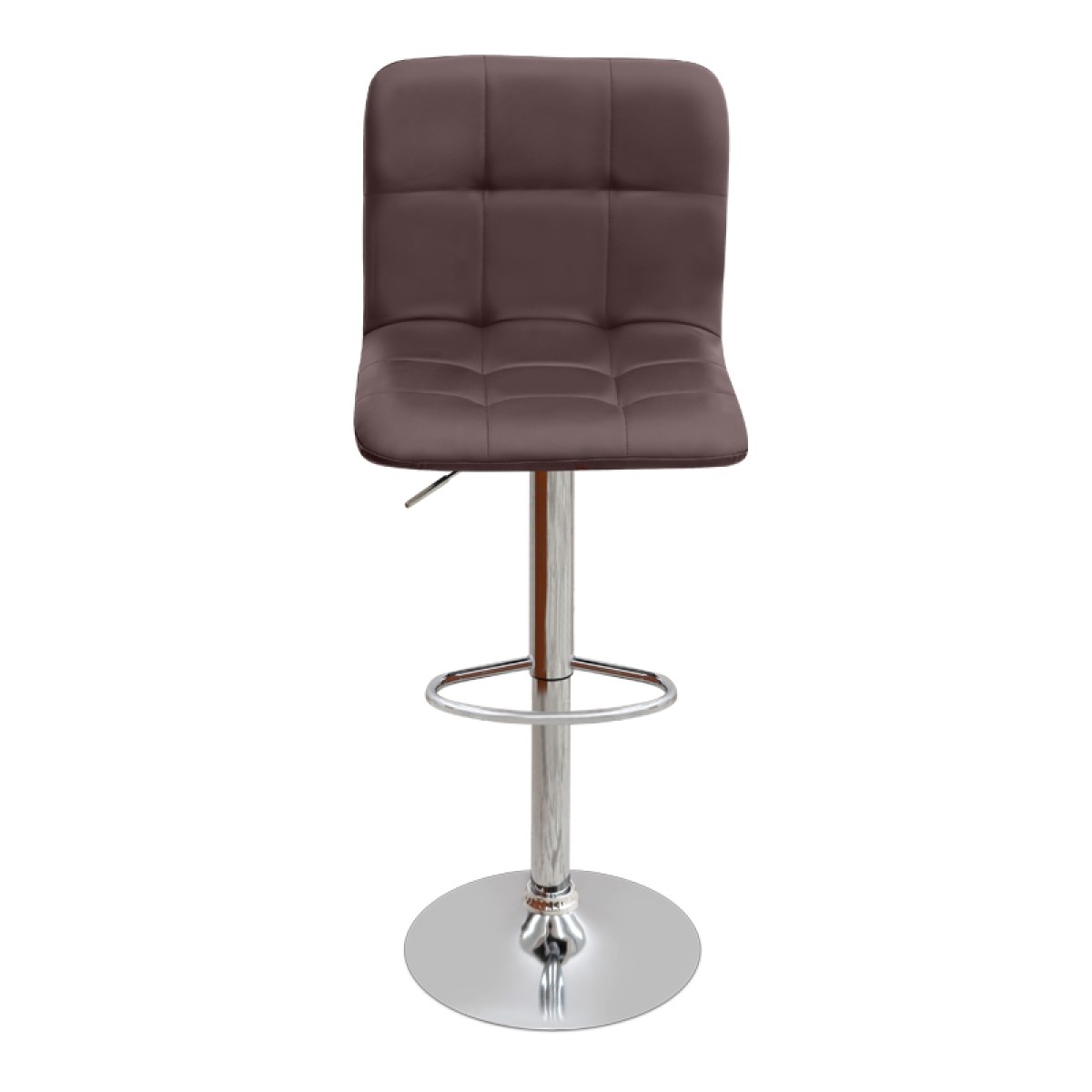 Σκαμπό μπαρ Carmelo Megapap με ρυθμιζόμενο ύψος PU καφέ - βάση χρωμίου 45x42x90/113εκ.