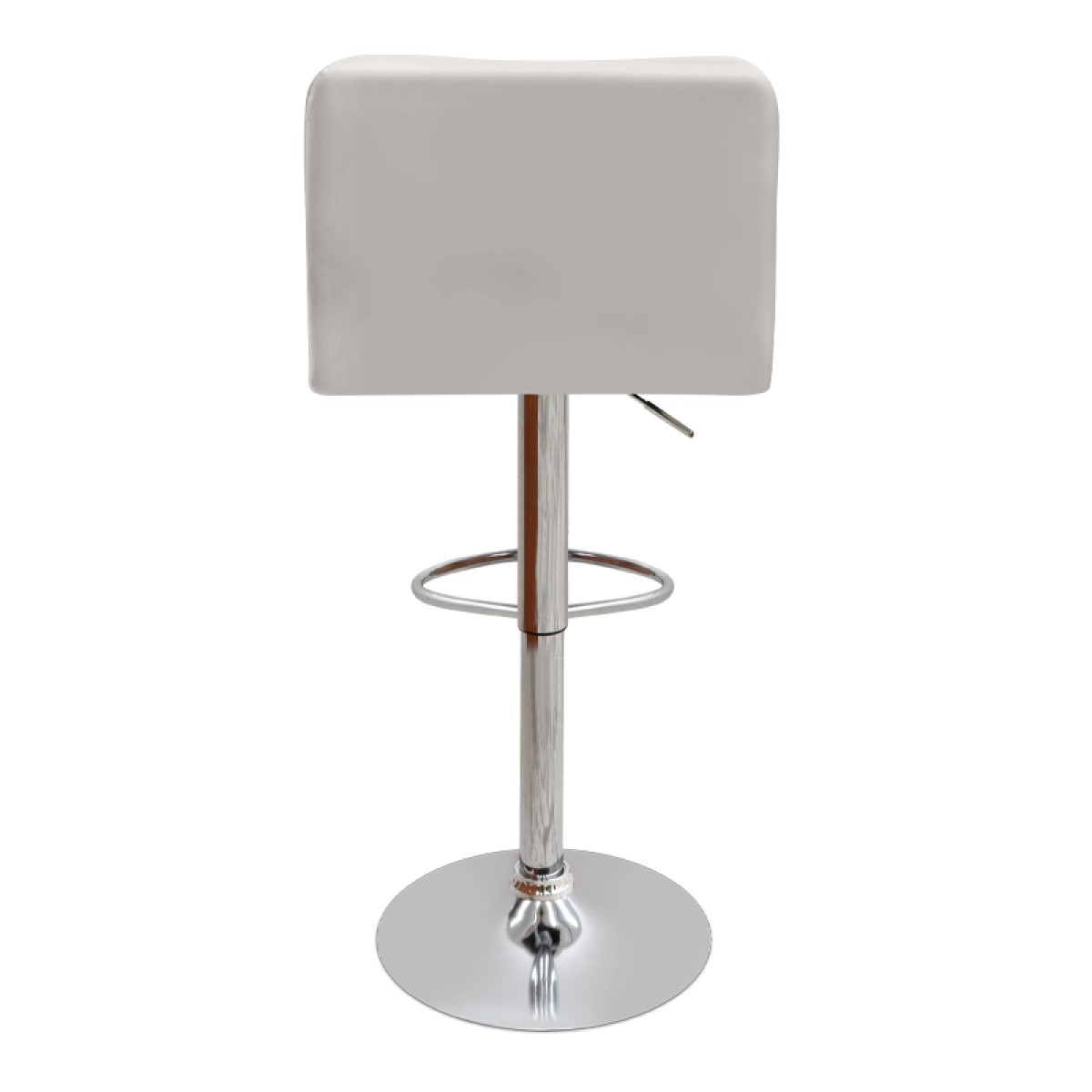 Σκαμπό μπαρ Carmelo Megapap με ρυθμιζόμενο ύψος PU λευκό - βάση χρωμίου 45x42x90/113εκ.