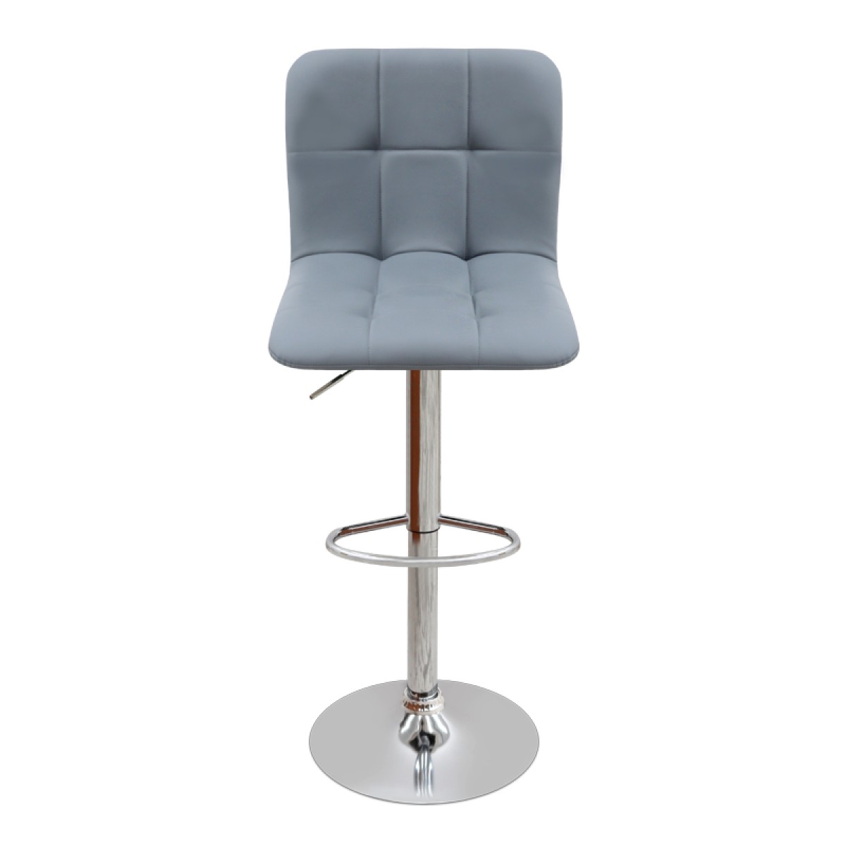 Σκαμπό μπαρ Carmelo Megapap με ρυθμιζόμενο ύψος PU γκρι - βάση χρωμίου 45x42x90/113εκ.