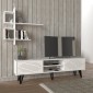 Σύνθεση τηλεόρασης Salerno Megapap χρώμα λευκό 180x35x51εκ.