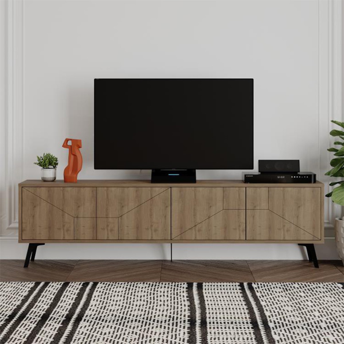 Έπιπλο τηλεόρασης Dune Megapap χρώμα ανοιχτό καρυδί 180x29,6x50εκ.