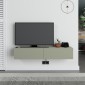 Έπιπλο τηλεόρασης επιτοίχιο Francy Megapap χρώμα ash green 135x31,7x25εκ.