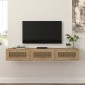 Έπιπλο τηλεόρασης επιτοίχιο Samuel Megapap χρώμα sapphire oak 180x31,4x28,6εκ.