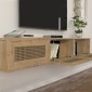 Έπιπλο τηλεόρασης επιτοίχιο Samuel Megapap χρώμα sapphire oak 180x31,4x28,6εκ.