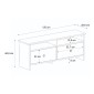 Έπιπλο τηλεόρασης Gradias Megapap χρώμα λευκό - sapphire oak 120x29,6x46,8εκ.