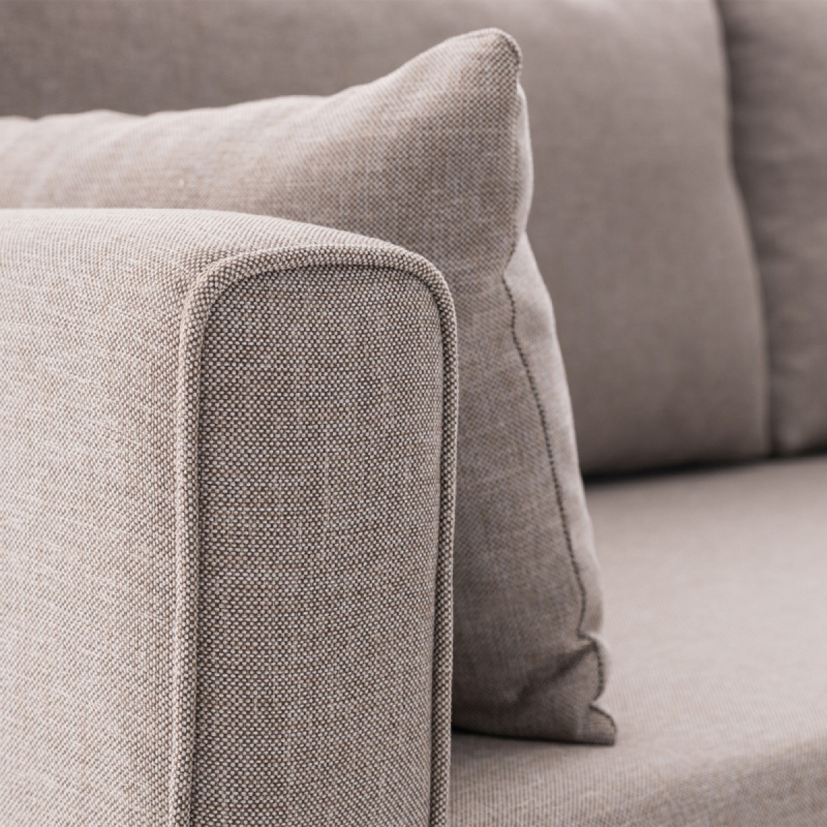 Γωνιακός καναπές Bella Megapap δεξιά γωνία υφασμάτινος χρώμα κρεμ 275x165x85εκ.