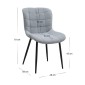 Καρέκλα τραπεζαρίας Chiara Megapap γκρι ύφασμα - μεταλλικό μαύρο πόδι 48x58x81εκ.