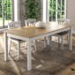Τραπέζι Fira Megapap χρώμα λευκό - φυσικό οξιάς 180x90x78εκ.