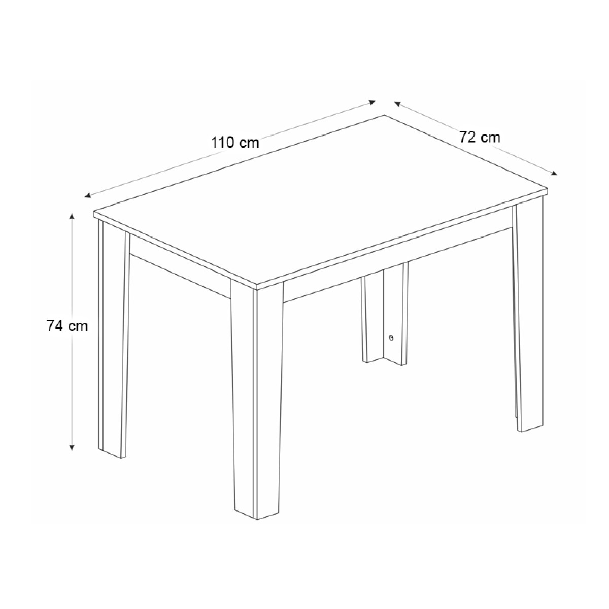 Τραπέζι Darlen Megapap χρώμα καρυδί - μαύρο εφέ μαρμάρου 110x72x74εκ.