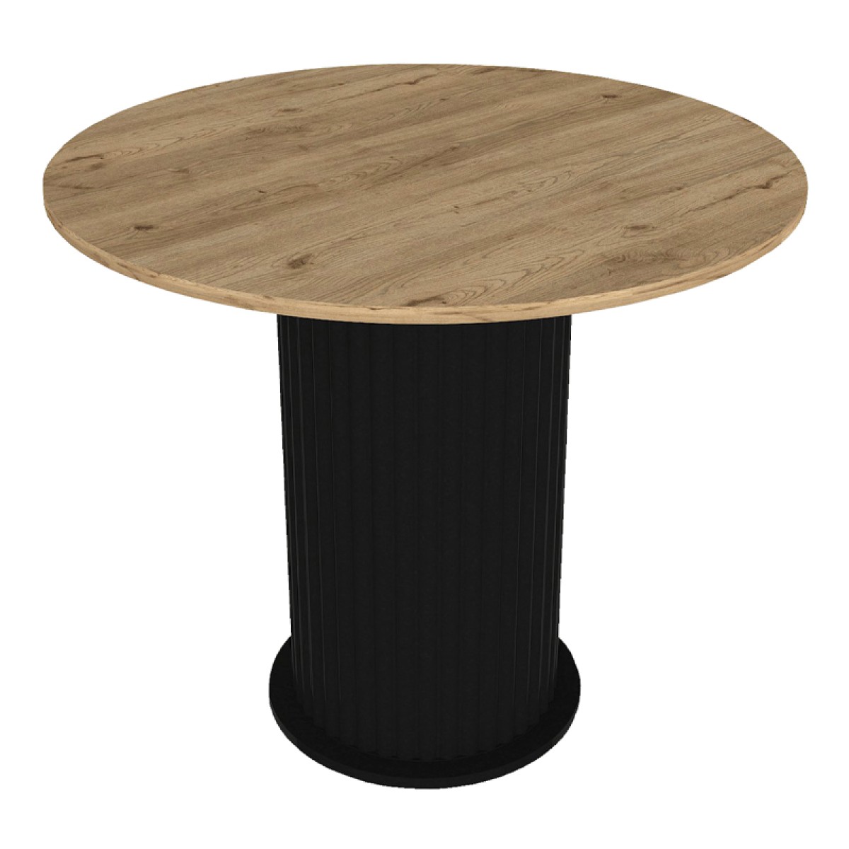 Τραπέζι Bohema Megapap χρώμα μαύρο - sepet oak Ø90x77,7εκ.