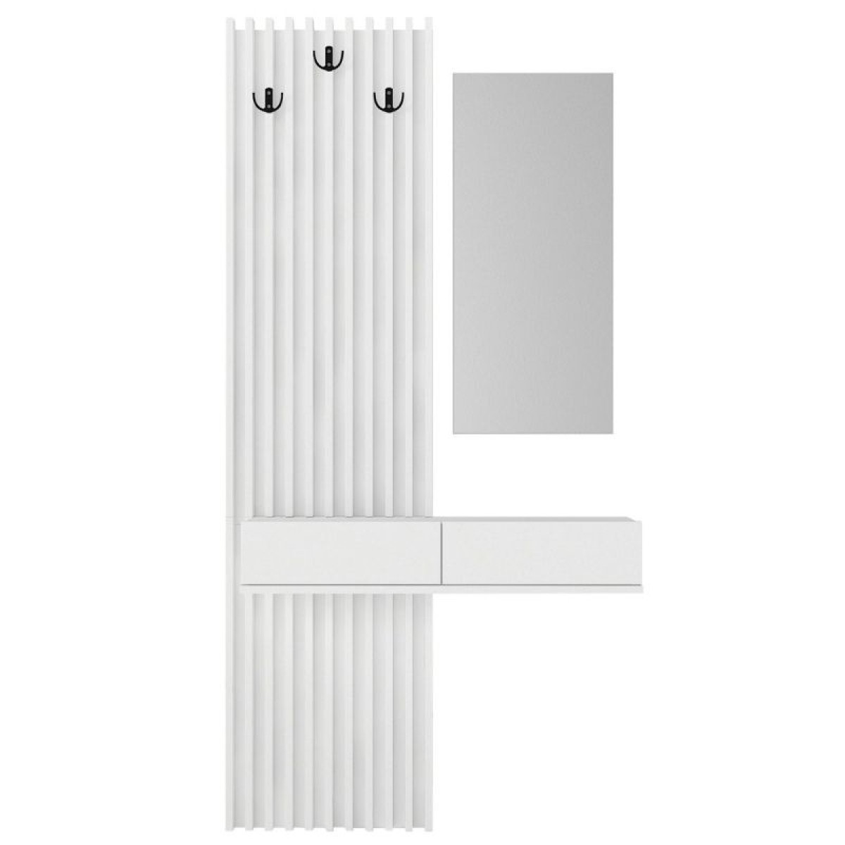 Έπιπλο εισόδου Elois Megapap χρώμα λευκό 96,6x26,8x195,5εκ.