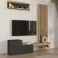 Σύνθεση τηλεόρασης Dumont Megapap χρώμα ανθρακί - sepet oak 180x36,8x200εκ.