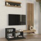 Σύνθεση τηλεόρασης Dumont Megapap χρώμα ανθρακί - sepet oak 180x36,8x200εκ.