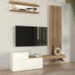 Σύνθεση τηλεόρασης Dumont Megapap χρώμα λευκό - sepet oak 180x36,8x200εκ.