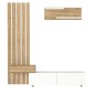 Σύνθεση τηλεόρασης Rosaline Megapap χρώμα λευκό - sepet oak 183x31,3x196,9εκ.