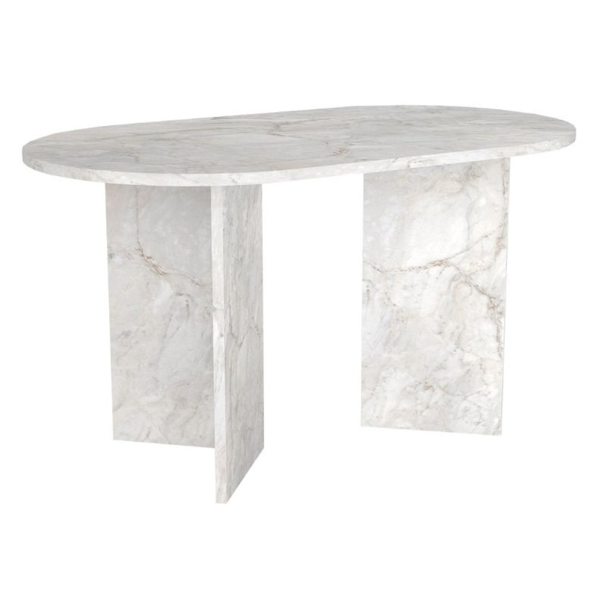 Τραπέζι Cortado Megapap χρώμα λευκό εφέ μαρμάρου 138x80x75εκ.