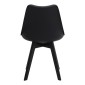 Καρέκλα τραπεζαρίας Viva Megapap PP - PU μαύρο - ξύλινο μαύρο πόδι 48,5x54x80εκ.