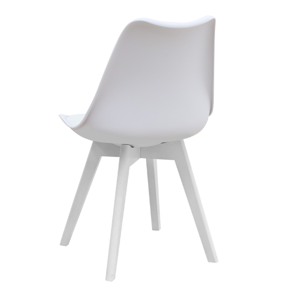 Καρέκλα τραπεζαρίας Viva Megapap PP - PU λευκό - ξύλινο λευκό πόδι 48,5x54x80εκ.