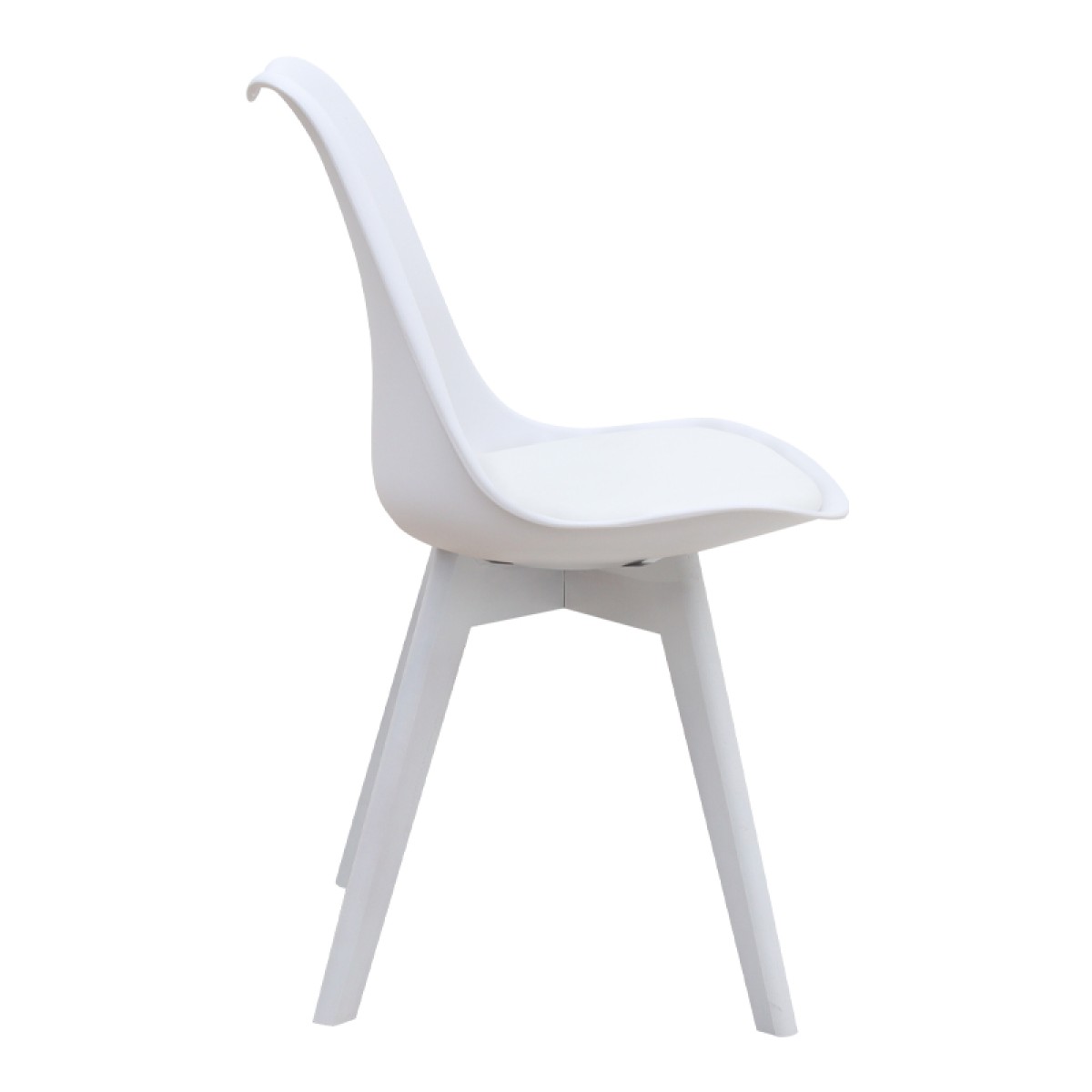 Καρέκλα τραπεζαρίας Viva Megapap PP - PU λευκό - ξύλινο λευκό πόδι 48,5x54x80εκ.