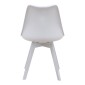 Καρέκλα τραπεζαρίας Viva Megapap PP - PU λευκό - ξύλινο λευκό πόδι 48,5x54x80εκ.