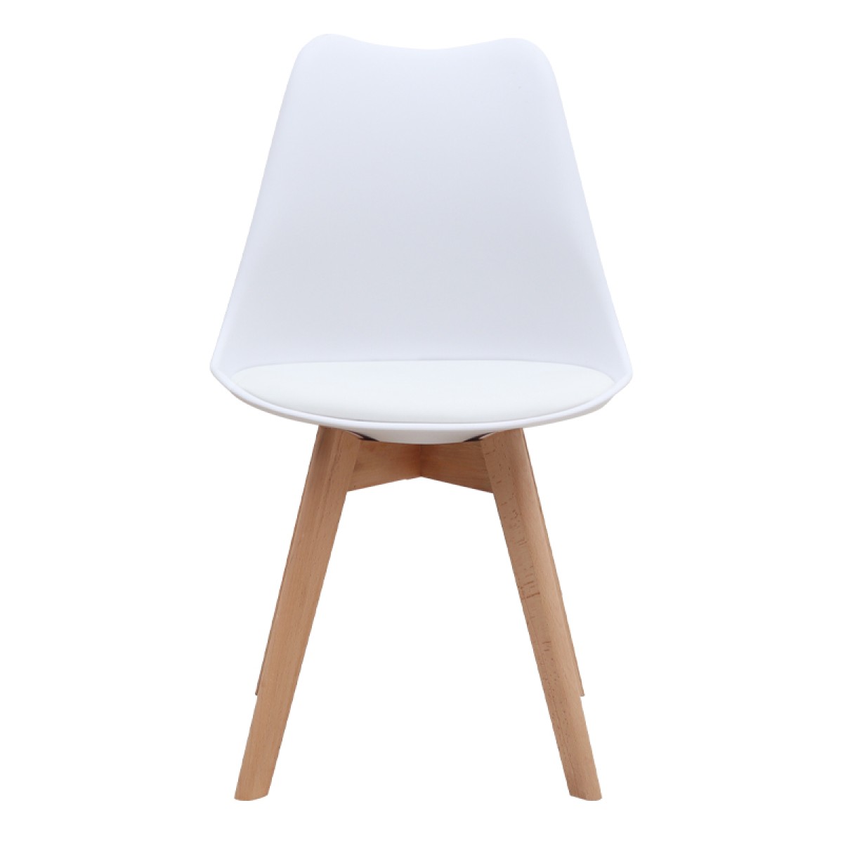 Καρέκλα τραπεζαρίας Viva Megapap PP - PU λευκό - ξύλινο φυσικό πόδι 48,5x54x80εκ.