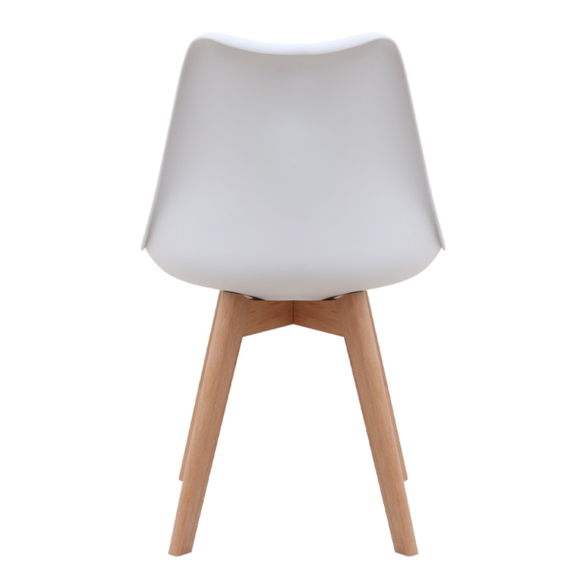 Καρέκλα τραπεζαρίας Viva Megapap PP - PU λευκό - ξύλινο φυσικό πόδι 48,5x54x80εκ.