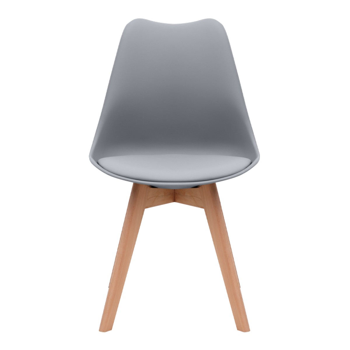 Καρέκλα τραπεζαρίας Viva Megapap PP - PU γκρι - ξύλινο φυσικό πόδι 48,5x54x80εκ.