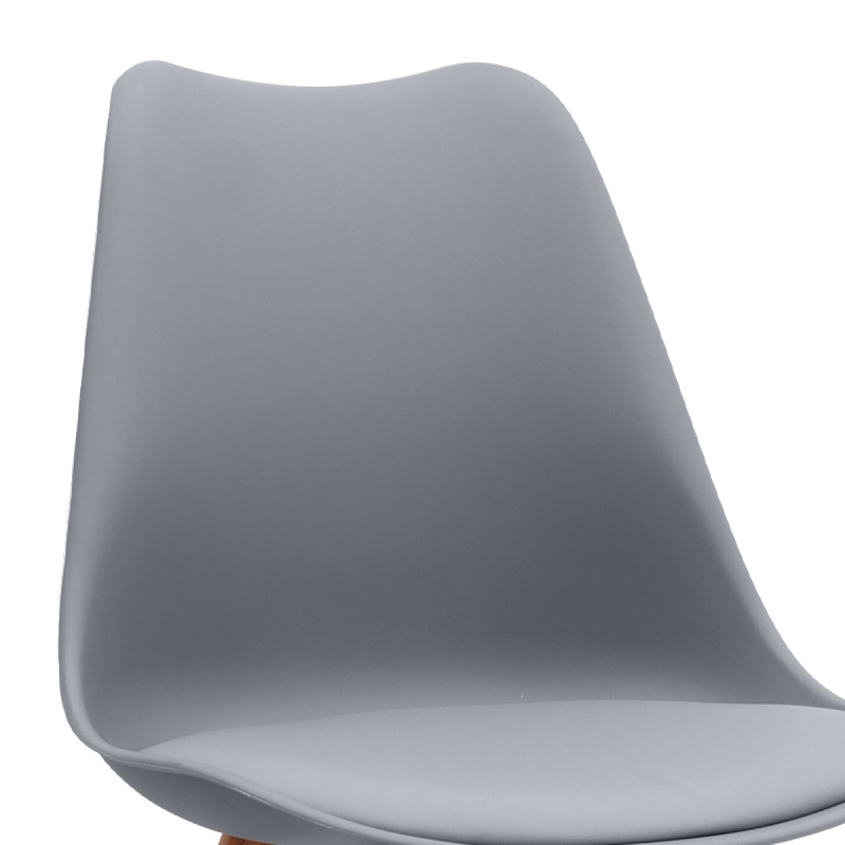 Καρέκλα τραπεζαρίας Viva Megapap PP - PU γκρι - ξύλινο φυσικό πόδι 48,5x54x80εκ.