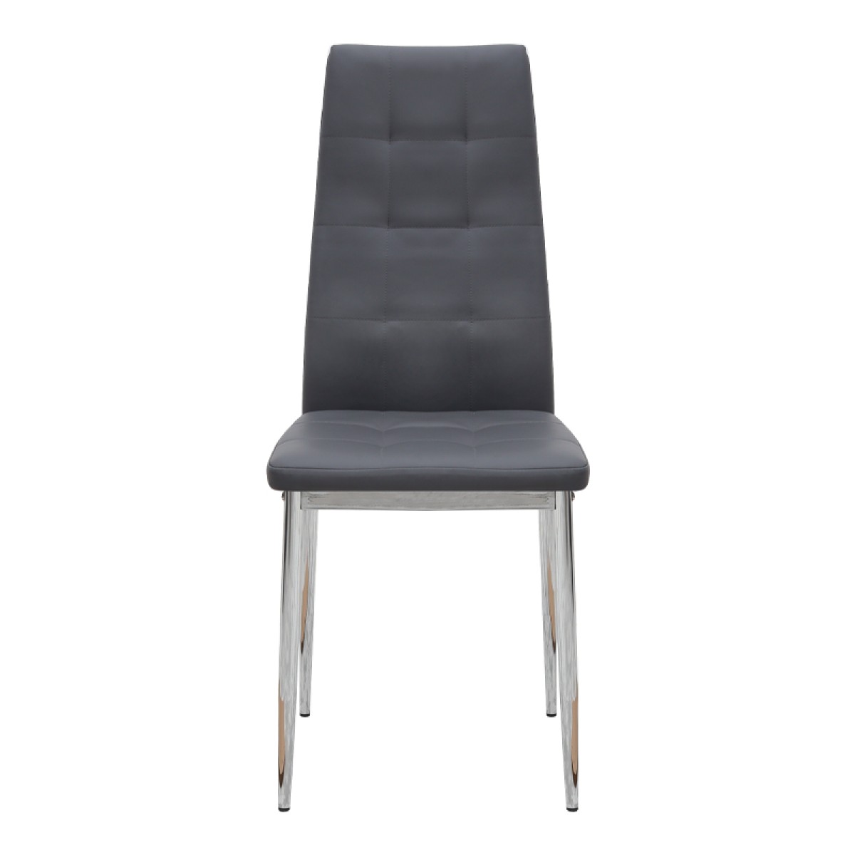 Καρέκλα τραπεζαρίας Rosa Megapap γκρι PU - μεταλλικό πόδι χρωμίου 41x48x98εκ.