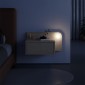 Κομοδίνο επιτοίχιο Dotta Megapap με LED χρώμα light oak 52x33,6x28εκ.