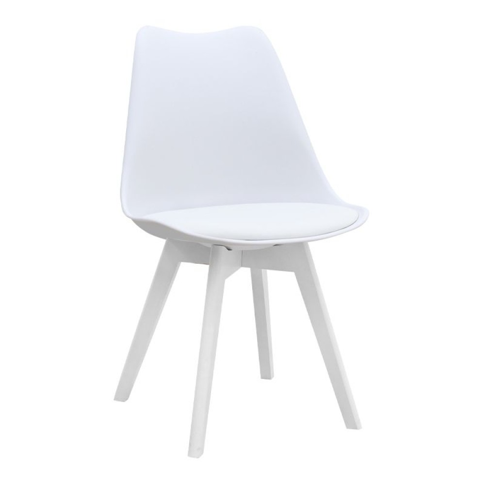 Σετ τραπεζαρία 5τμχ Darlen - Viva Megapap χρώμα λευκό 125x72x74εκ.