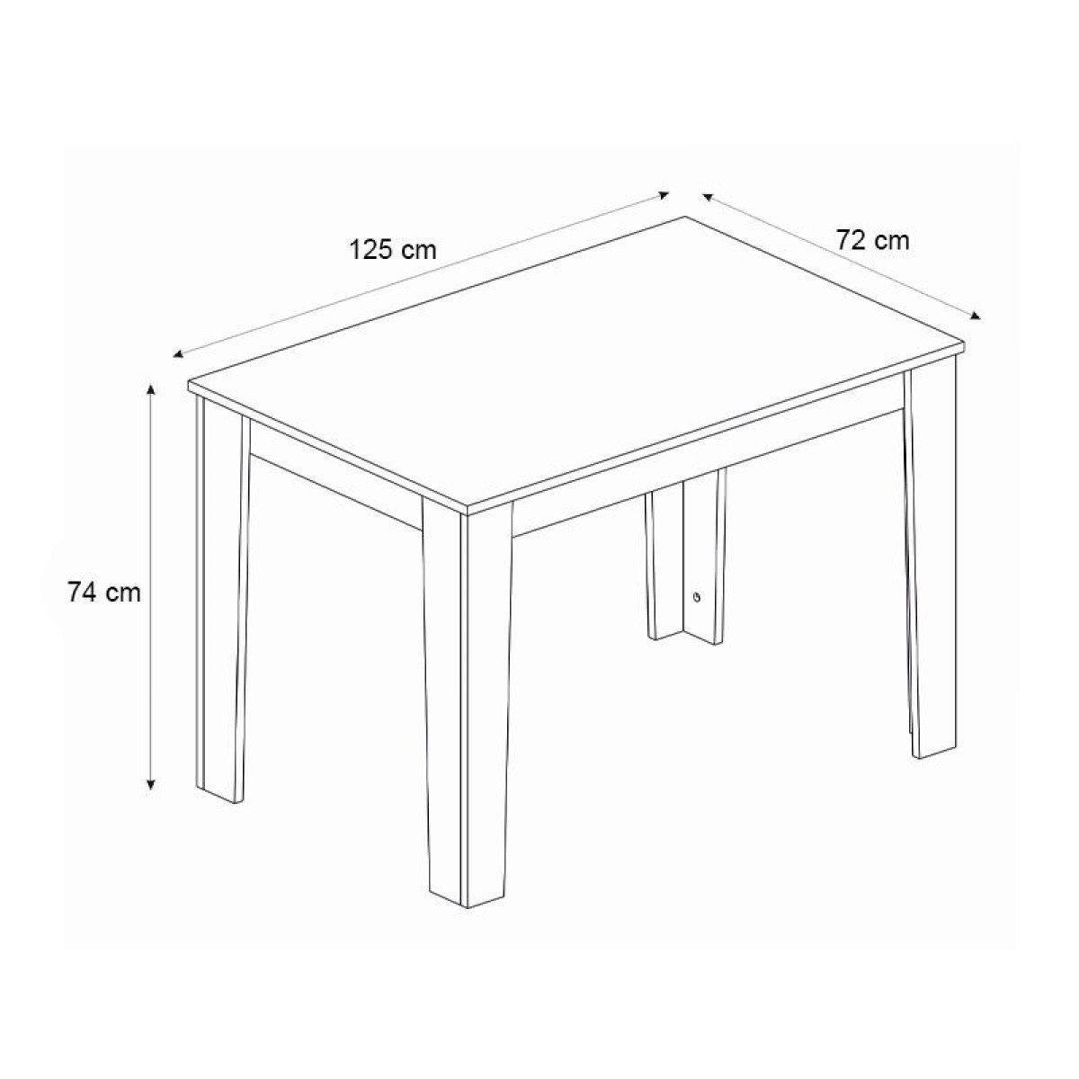 Σετ τραπεζαρία 5τμχ Darlen - Viva Megapap χρώμα λευκό 125x72x74εκ.