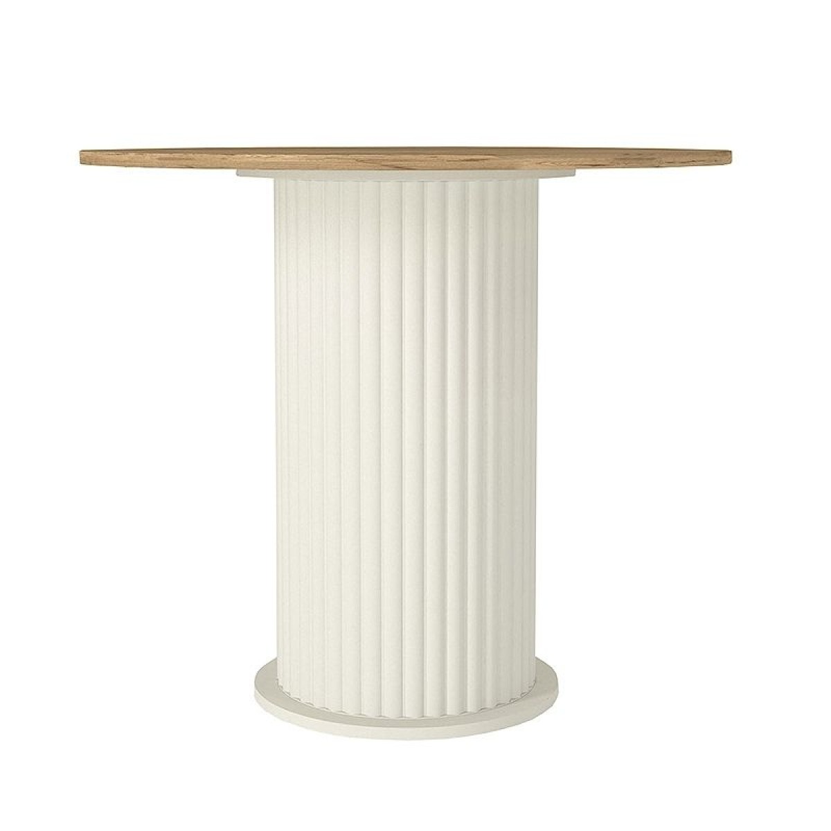 Σετ τραπεζαρία 5τμχ Bohema - Iris Megapap χρώμα ivory/sepet oak - γκρι Ø90x77,7εκ.