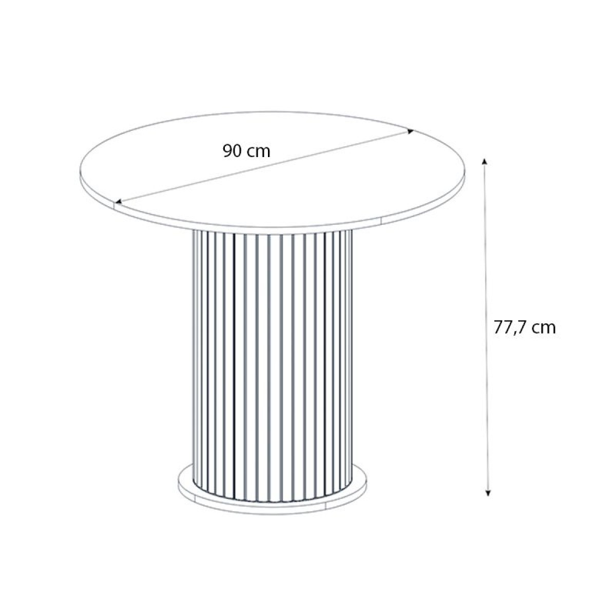 Σετ τραπεζαρία 5τμχ Bohema - Kevin Megapap χρώμα ivory/sepet oak - μόκα Ø90x77,7εκ.