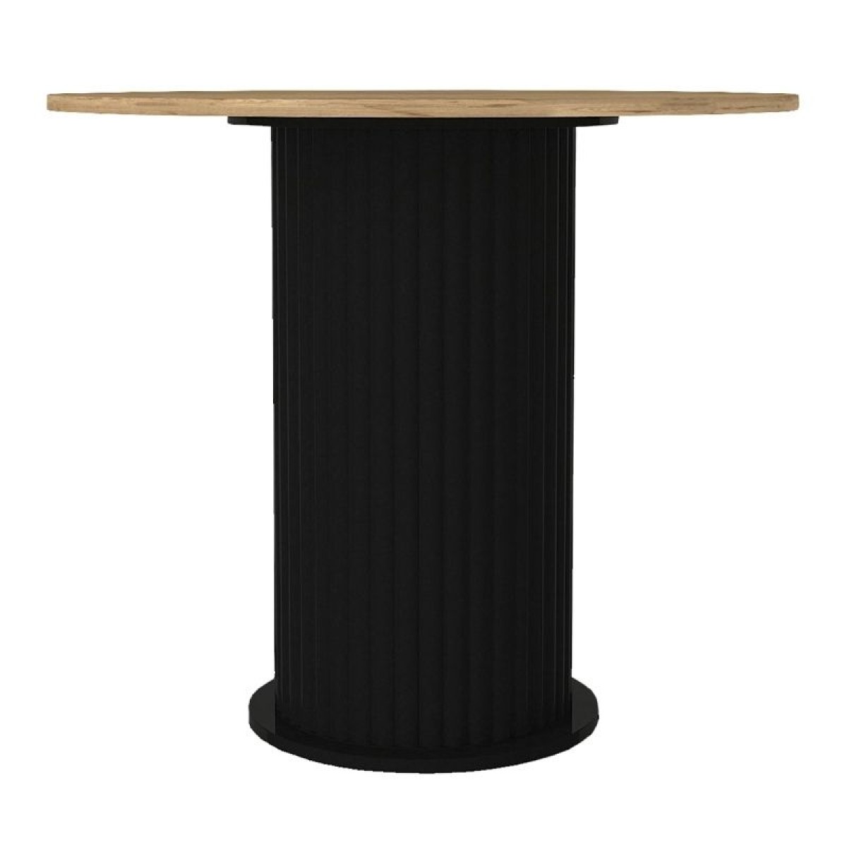 Σετ τραπεζαρία 5τμχ Bohema - Viva Megapap χρώμα μαύρο/sepet oak - γκρι Ø90x77,7εκ.