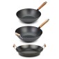 Nava Cantonese Σετ 3τμχ: Ατσάλινα Wok (28cm & 32cm) & Σαγανάκι 30cm Αντικολλητικά