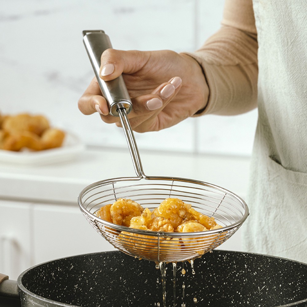 Nava Acer Ανοξείδωτη Βαθιά Κουτάλα Αράχνη Τρυπητή (36cm) Inox 18/8