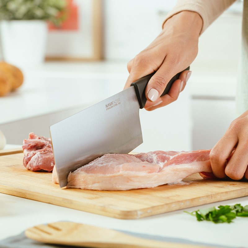 Nava Acer Ανοξείδωτος Μπαλτάς Κουζίνας 30cm – Υψηλής Αντοχής για Κρέας & Σκληρά Υλικά