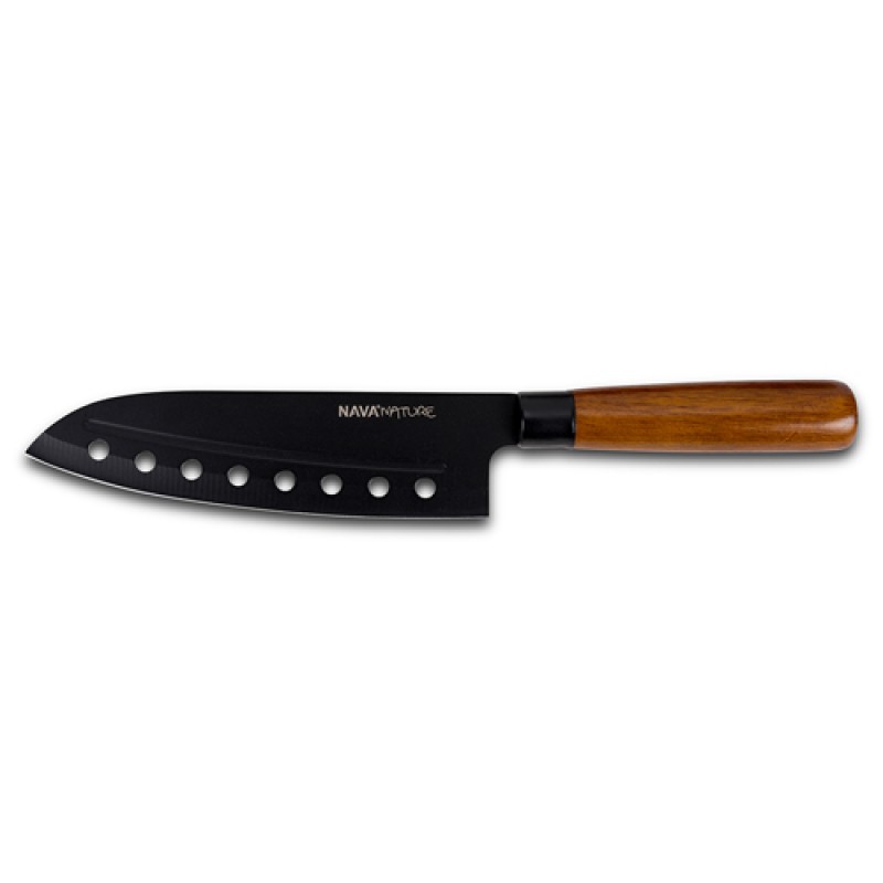 Nava Nature Μαχαίρι Santoku (29.5cm) Ανοξείδωτο με Ξύλινη Λαβή 10-054-021