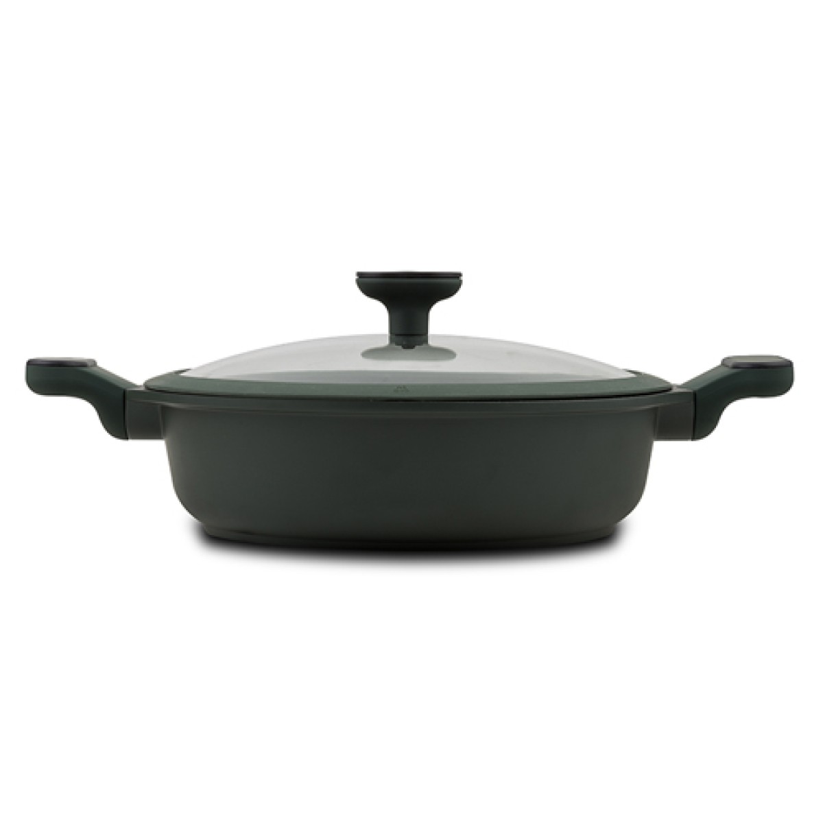 Nava Imperial Ημίχυτρα - Πλακερό 26cm από Χυτό Αλουμίνιο με 5 Αντικολλητικές Επιστρώσεις Stone & Γυάλινο Καπάκι