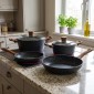 Nava Nature Mega Σετ 4 Τεμαχίων: Κατσαρόλες 20cm (2lt) & 24cm (4.5lt) με Τηγάνια 24cm & 30cm με 5 Επιστρώσεις Πέτρας