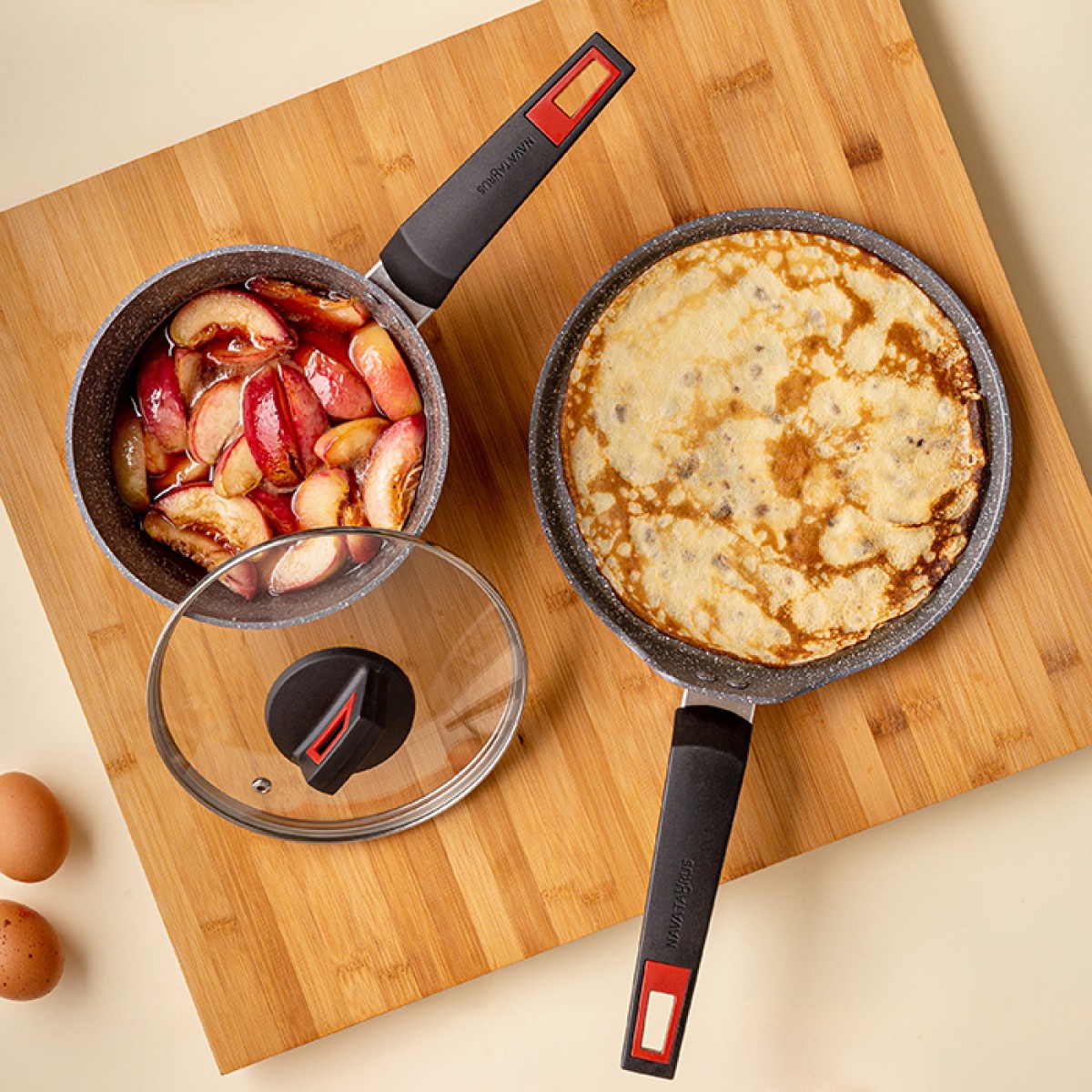 Nava Taurus Αντικολλητική Κρεπιέρα Stone 24cm με 5 Επιστρώσεις