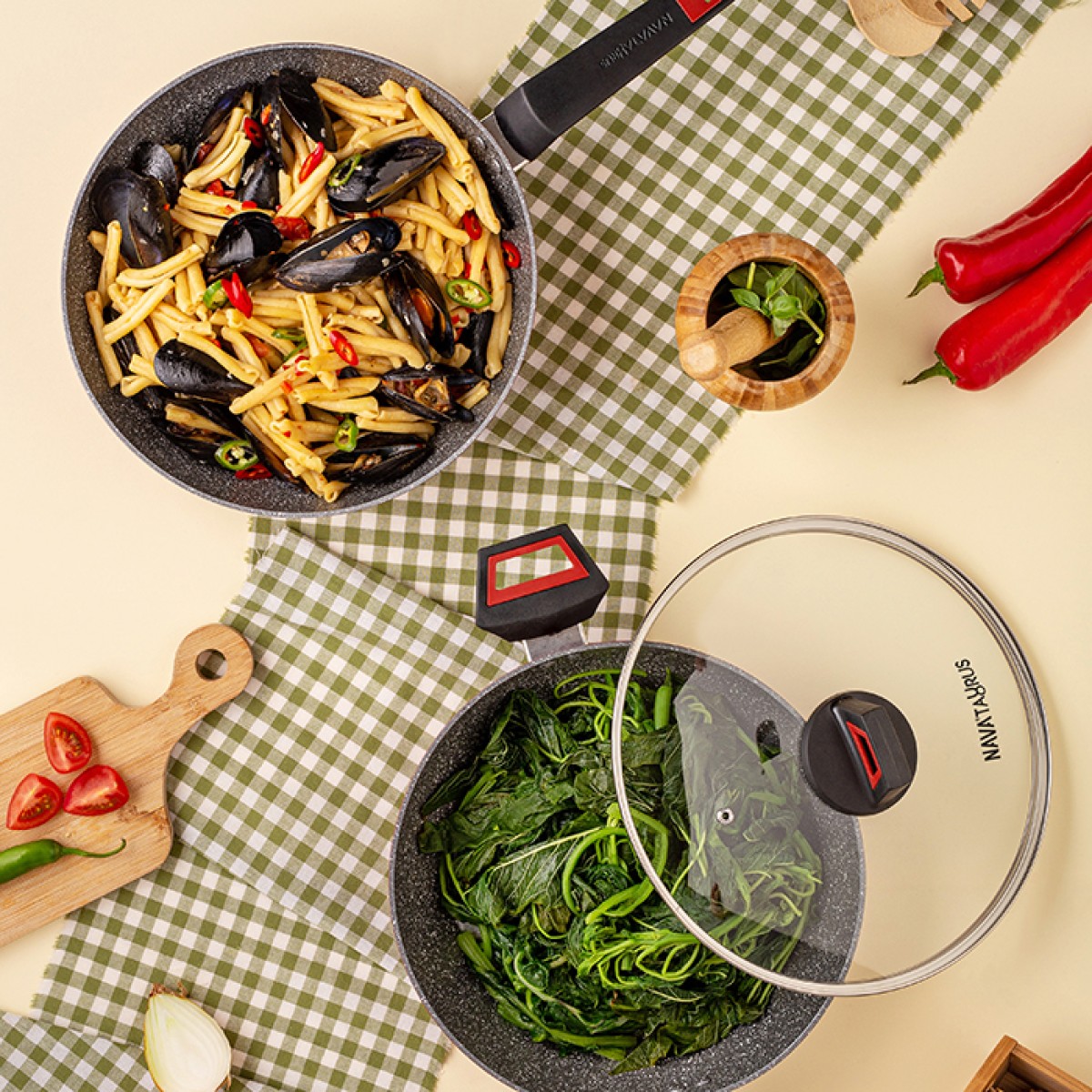 Nava Taurus Αντικολλητικό Wok Stone 28cm με 5 Επιστρώσεις