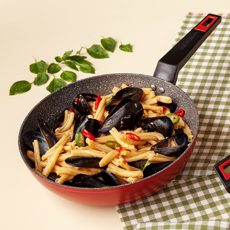 Nava Taurus Αντικολλητικό Wok Stone 28cm με 5 Επιστρώσεις