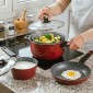 Nava Taurus Cook Master Σετ 3 Τεμαχίων: Κατσαρόλα-Ατμομάγειρας 22cm, Γαλατιέρα-Σωτέζα 18cm με Γυάλινο Καπάκι & Αντικολλητικό Τηγάνι Stone 26cm