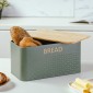 NAVA Μεταλλική Ψωμιέρα 34cm Olive Oil με Bamboo Καπάκι