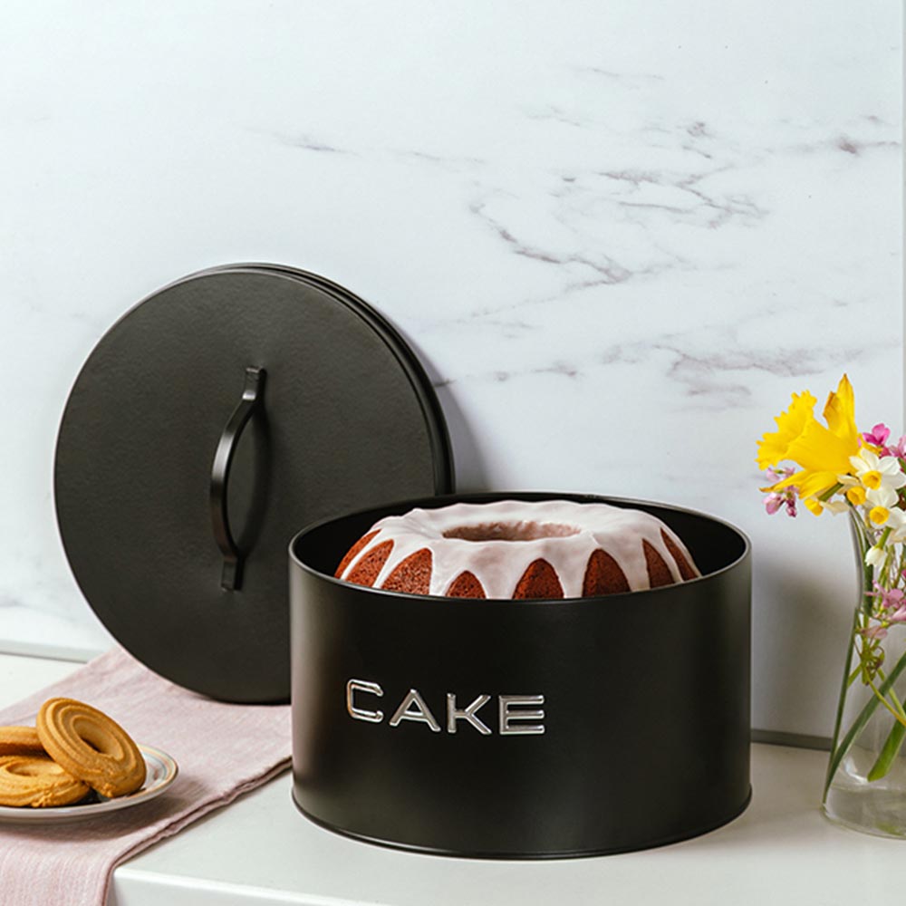 NAVA Μεταλλική Τουρτιέρα 25cm με Καπάκι Total Black