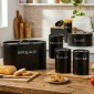 Μεγάλο Σετ Οργάνωσης NAVA Total Black: Ψωμιέρα, Τουρτιέρα & 4 Δοχεία Αποθήκευσης