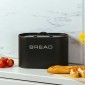 NAVA Μεταλλική Ψωμιέρα 34cm με Καπάκι Total Black