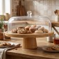 NAVA Ξύλινη Τουρτιέρα 33cm με Πόδι και Διάφανο Πλαστικό Καπάκι - Terrestrial
